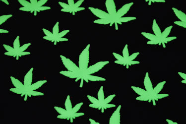 50 Piece Glow in the Dark Multicolor Marijuana Pot Leafs Wall Ceiling Decor